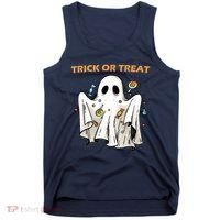 Trick Or Treat Candy Ghost Halloween Tank Top thumb 0