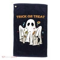 Trick Or Treat Candy Ghost Halloween Golf Towel thumb 0