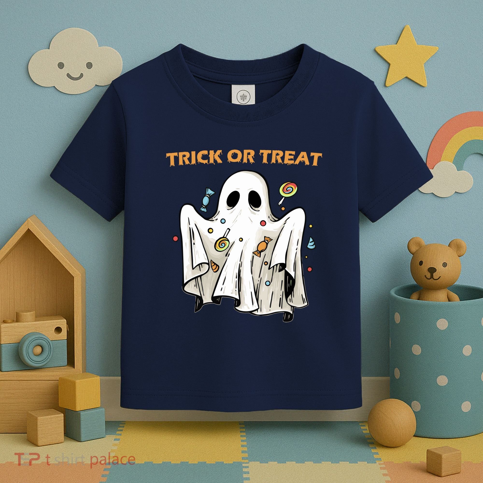 Trick Or Treat Candy Ghost Halloween Toddler T-Shirt