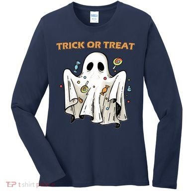 Trick Or Treat Candy Ghost Halloween Women's Long Sleeve Shirt