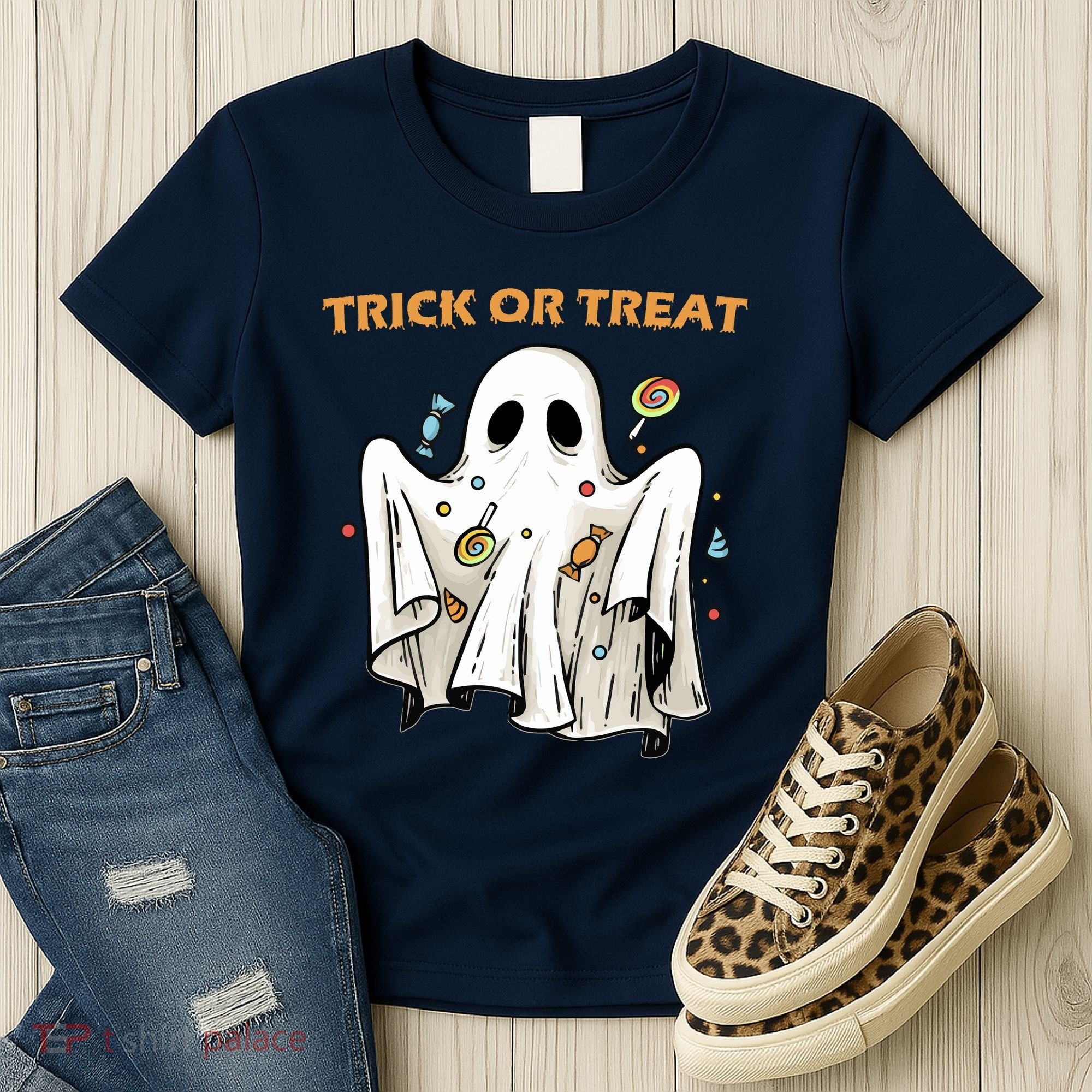 Trick Or Treat Candy Ghost Halloween Women's T-Shirt