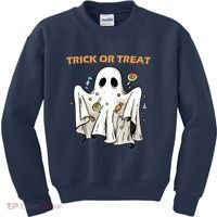 Trick Or Treat Candy Ghost Halloween Kids Sweatshirt thumb 0