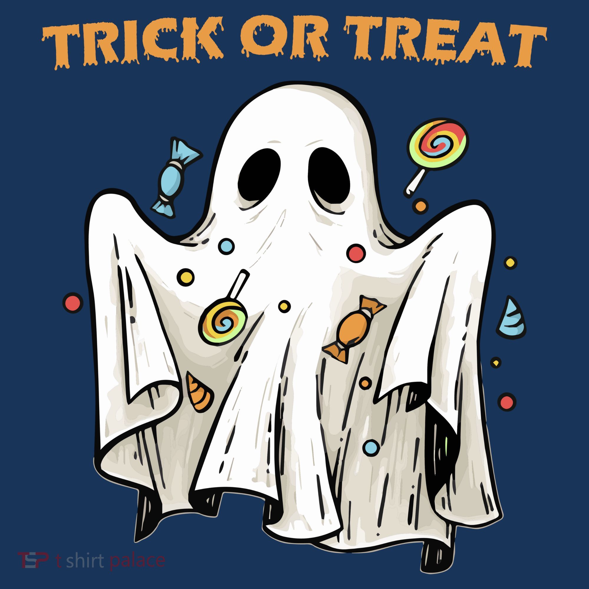 Trick Or Treat Candy Ghost Halloween Kids Sweatshirt