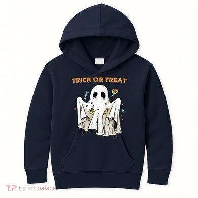 Trick Or Treat Candy Ghost Halloween Kids Hoodie
