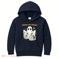 Trick Or Treat Candy Ghost Halloween Kids Hoodie thumb 0