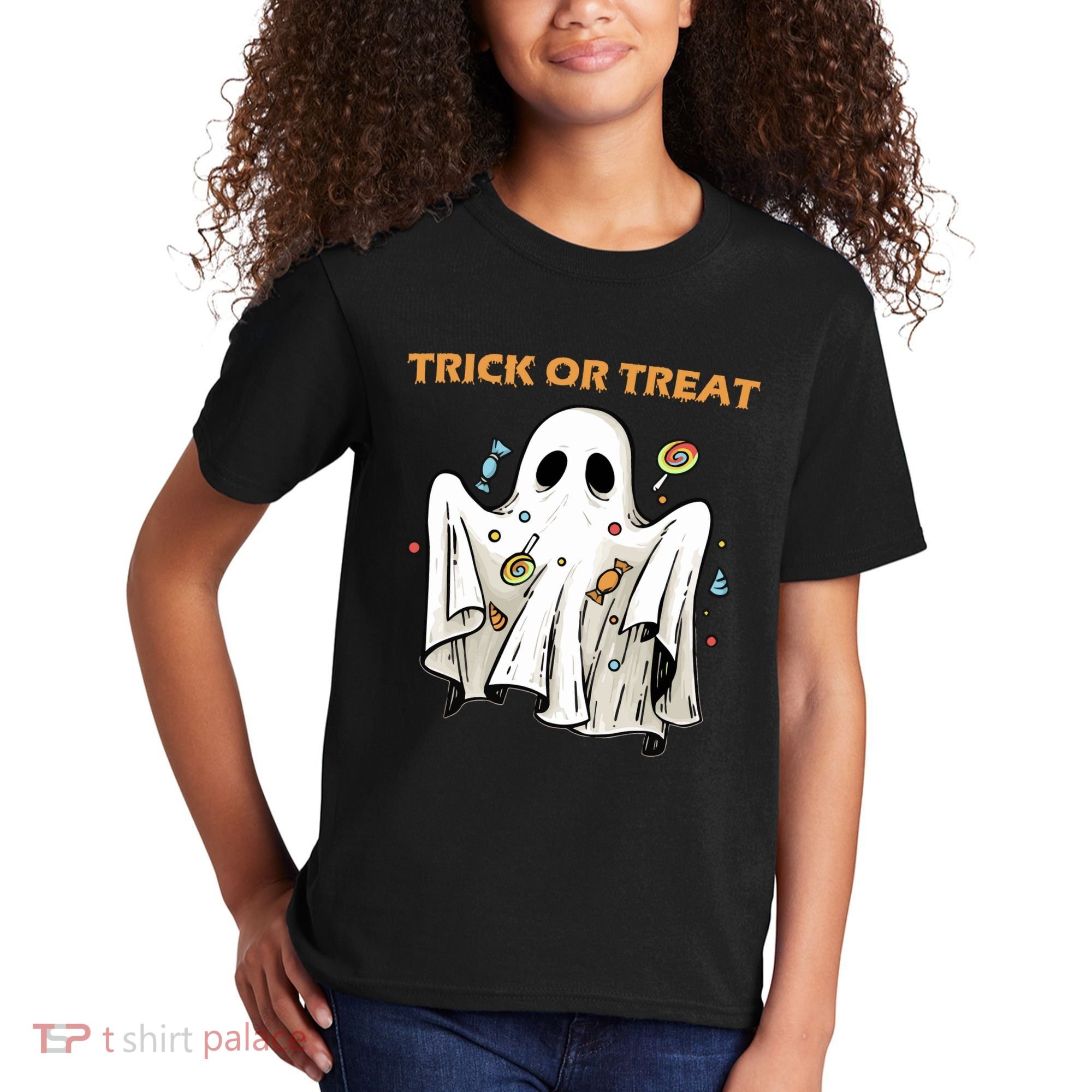 Trick Or Treat Candy Ghost Halloween Kids T-Shirt