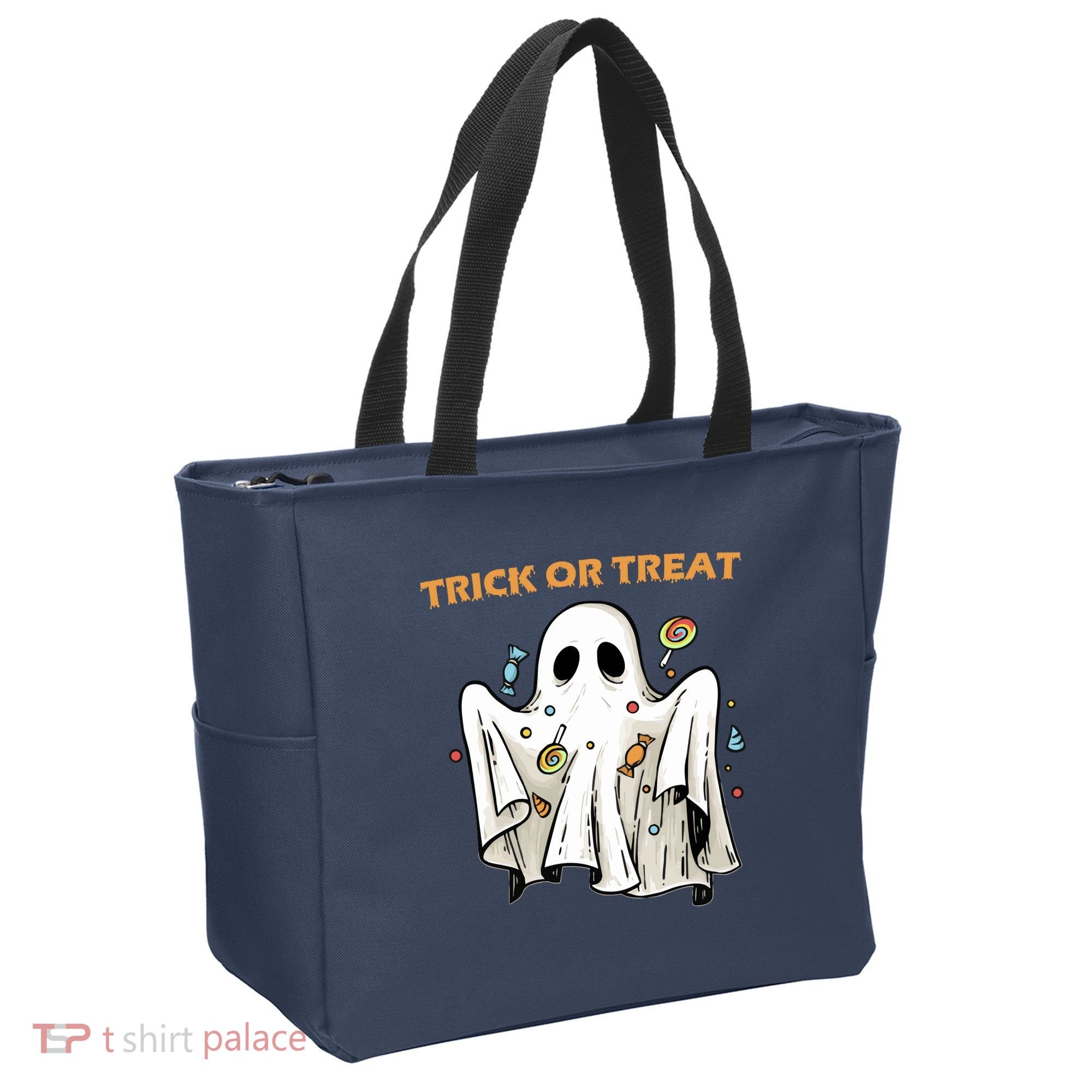 Trick Or Treat Candy Ghost Halloween Tote Bag