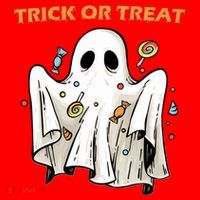 Trick Or Treat Candy Ghost Halloween Santa Hat thumb 1