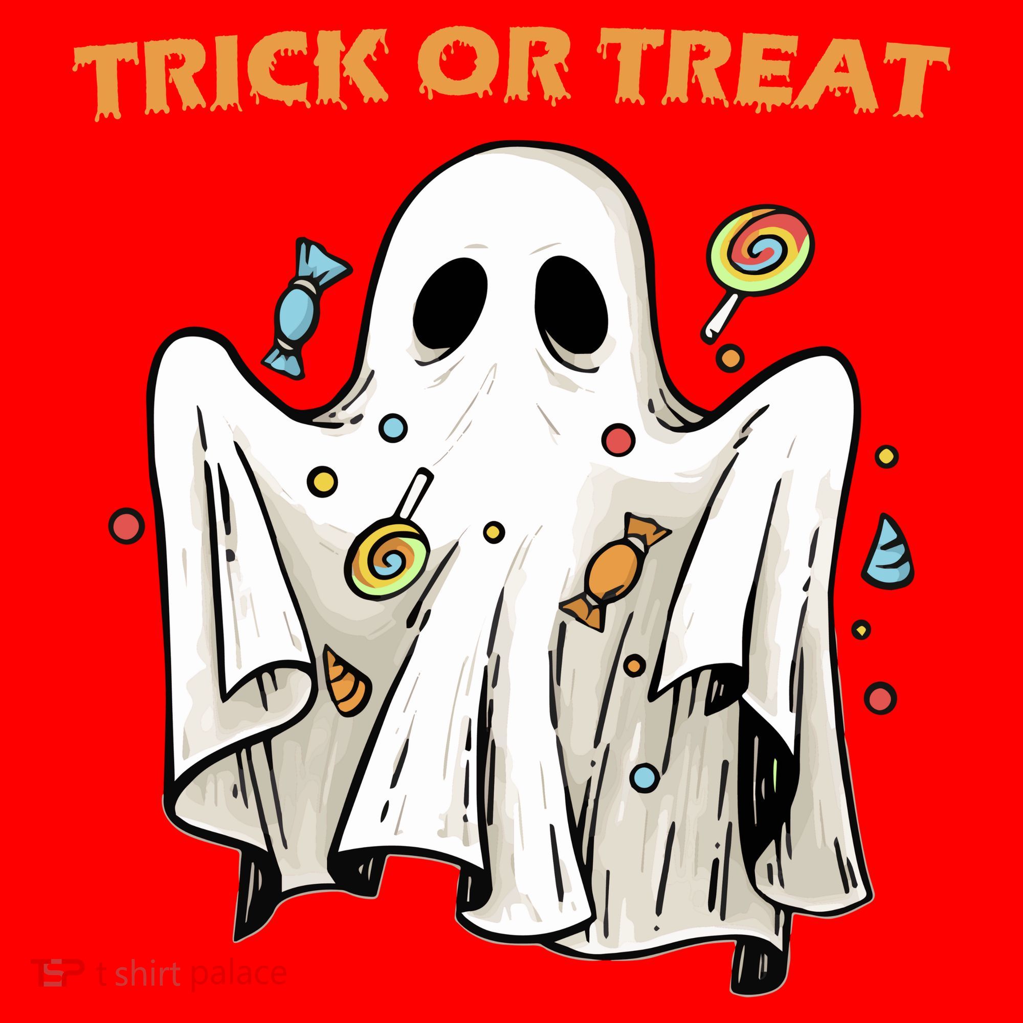 Trick Or Treat Candy Ghost Halloween Santa Hat