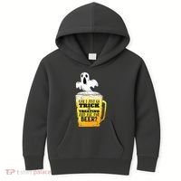 Trick Or Treating Beer Funny Kids Hoodie thumb 0