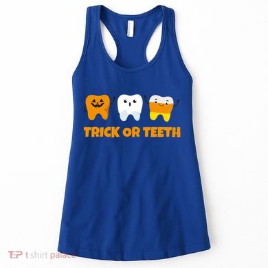 Trick Or Teeth Treat Funny Dental Halloween Dentist Gift Women's Tank Top