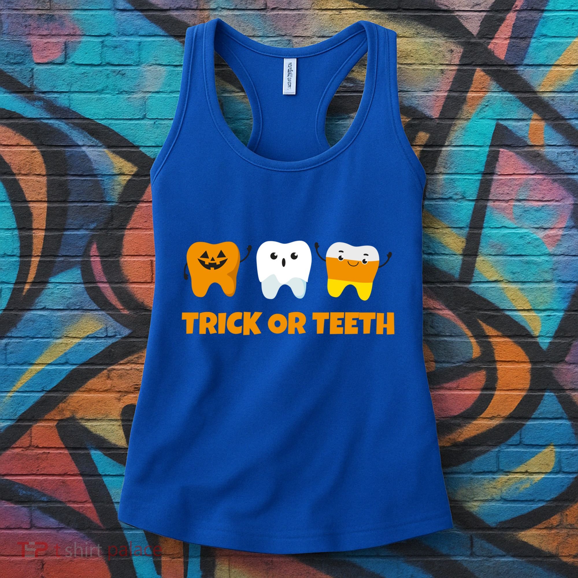 Trick Or Teeth Treat Funny Dental Halloween Dentist Gift Women's Tank Top