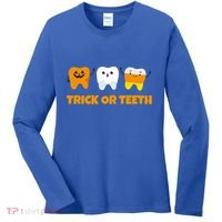 Trick Or Teeth Treat Funny Dental Halloween Dentist Gift Women's Long Sleeve Shirt thumb 0