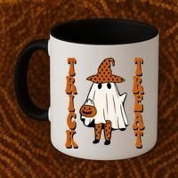 Trick Or Treat Festive Halloween Ghost Coffee Mug thumb 2