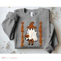 Trick Or Treat Festive Halloween Ghost Sweatshirt thumb 2