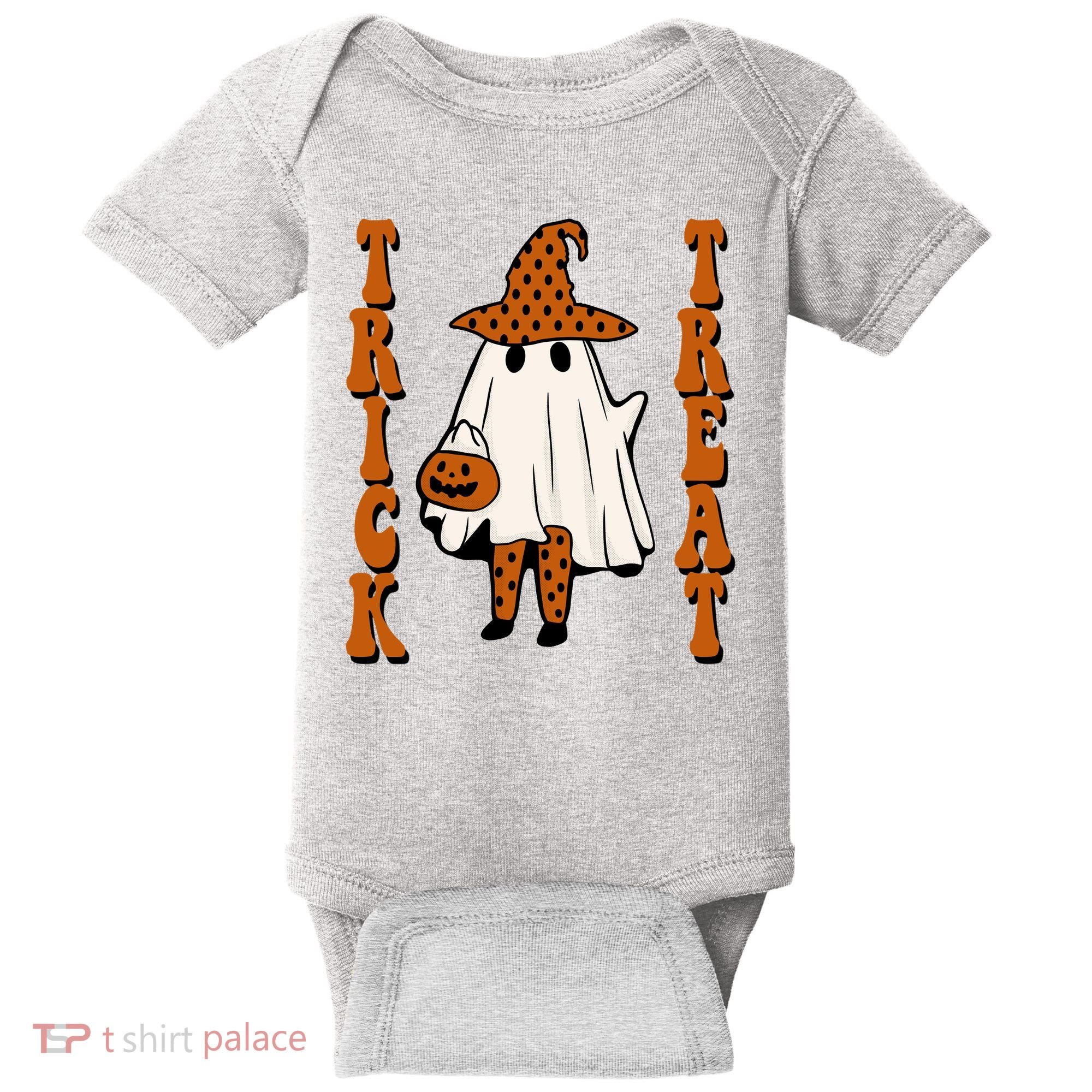 Trick Or Treat Festive Halloween Ghost Baby Bodysuit