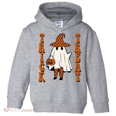 Trick Or Treat Festive Halloween Ghost Toddler Hoodie
