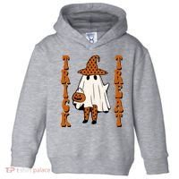 Trick Or Treat Festive Halloween Ghost Toddler Hoodie thumb 0