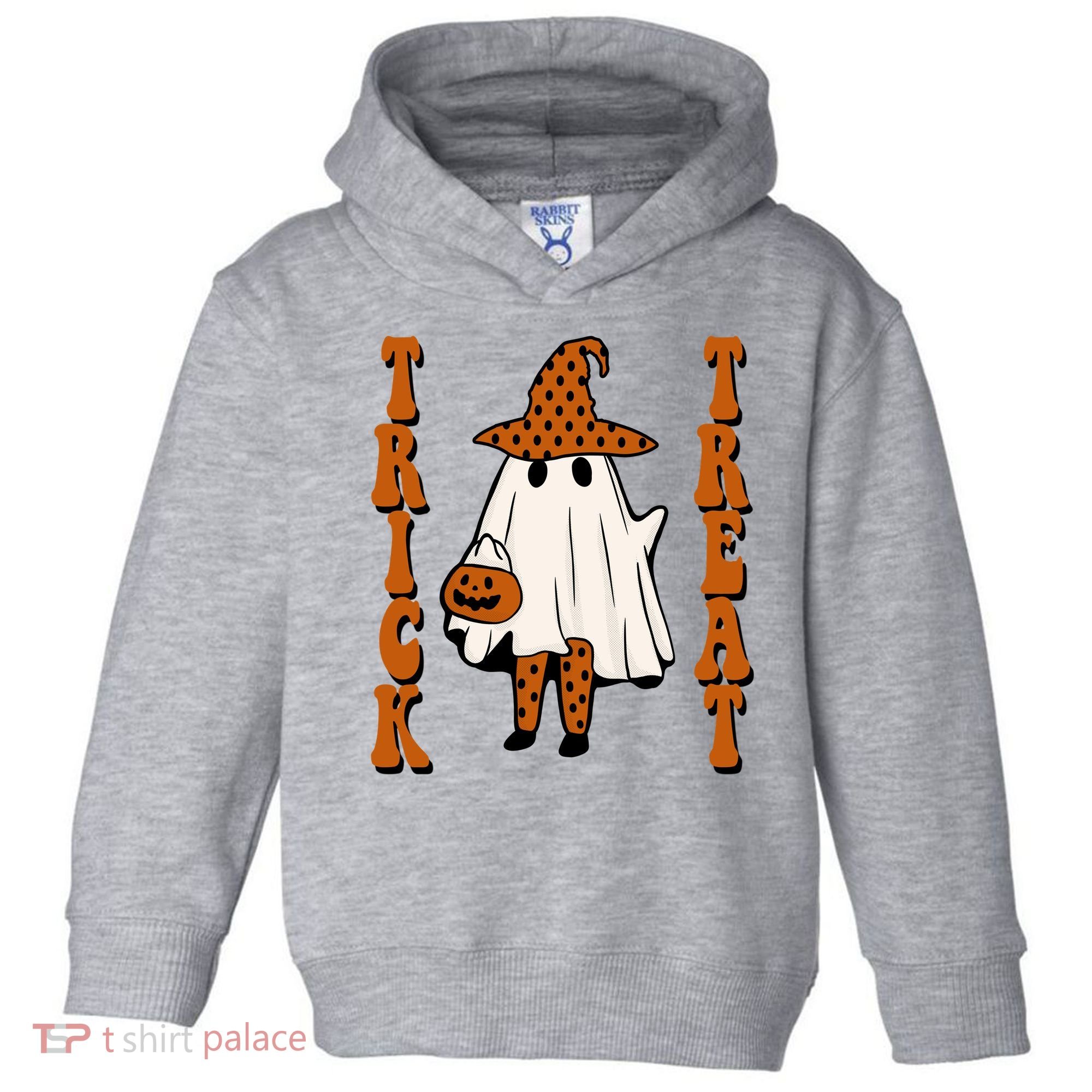 Trick Or Treat Festive Halloween Ghost Toddler Hoodie