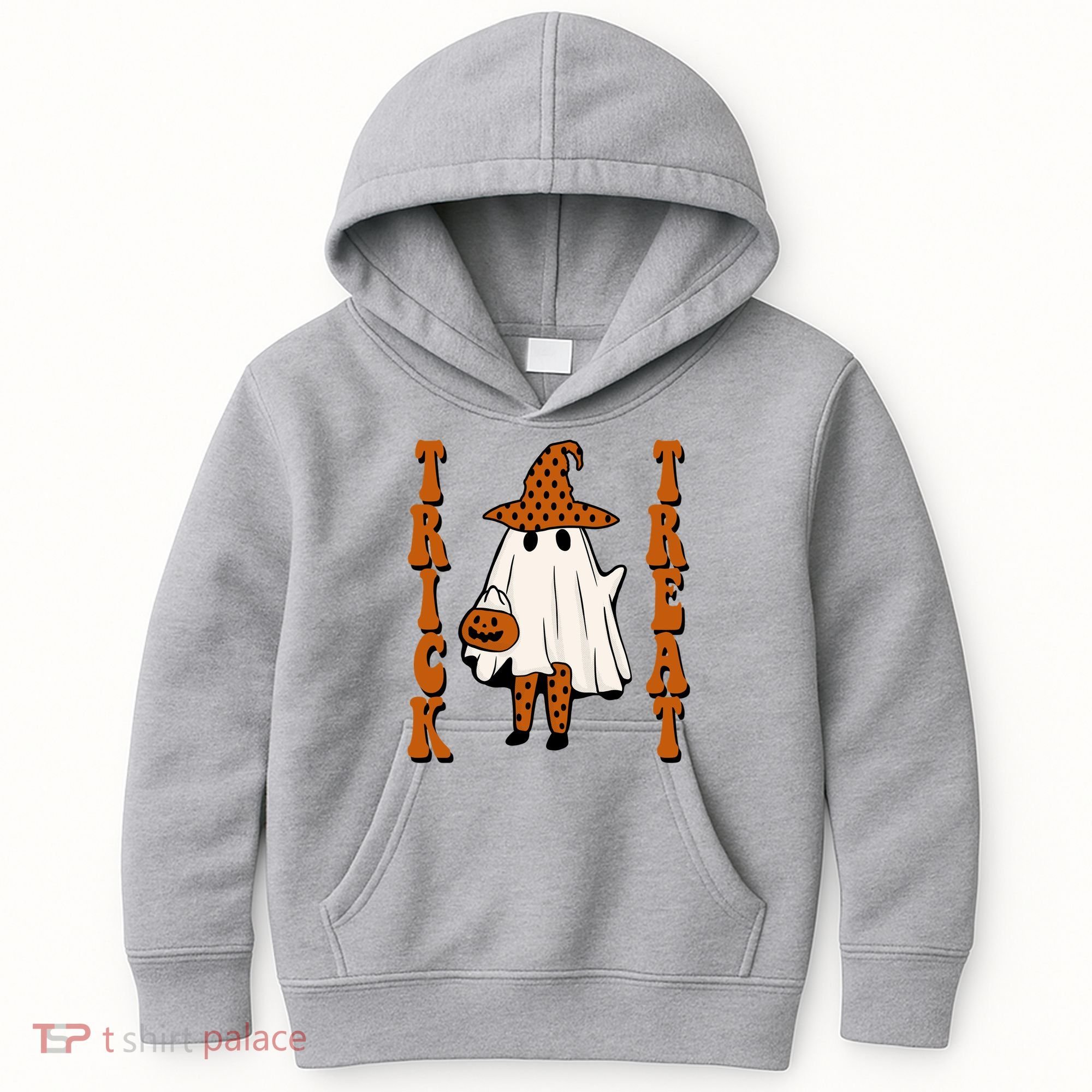Trick Or Treat Festive Halloween Ghost Kids Hoodie
