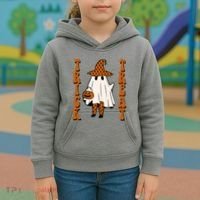 Trick Or Treat Festive Halloween Ghost Kids Hoodie thumb 3