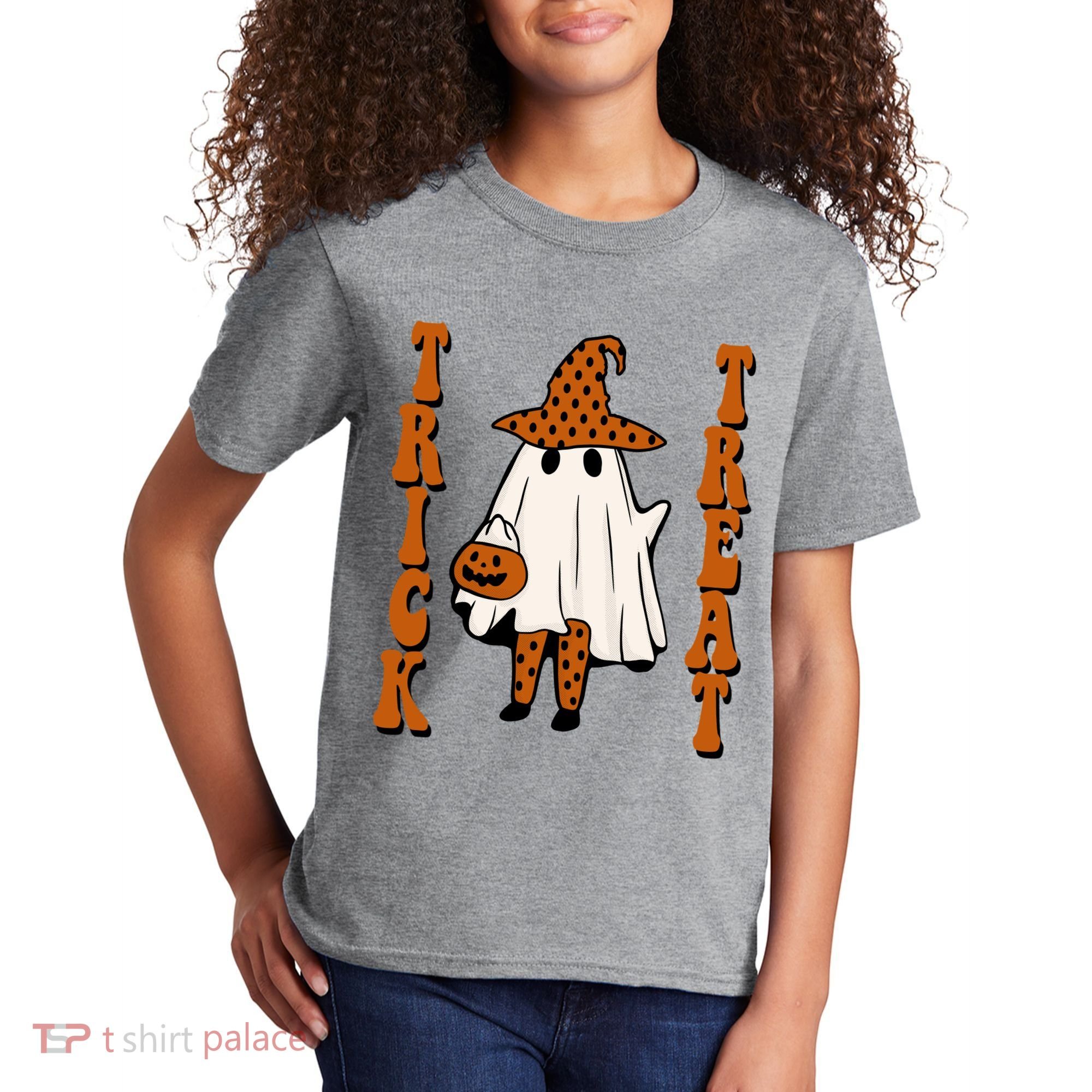 Trick Or Treat Festive Halloween Ghost Kids T-Shirt