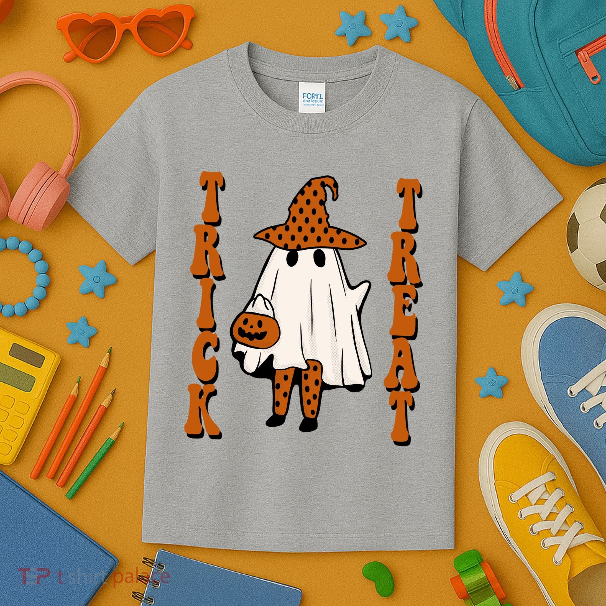 Trick Or Treat Festive Halloween Ghost Kids T-Shirt