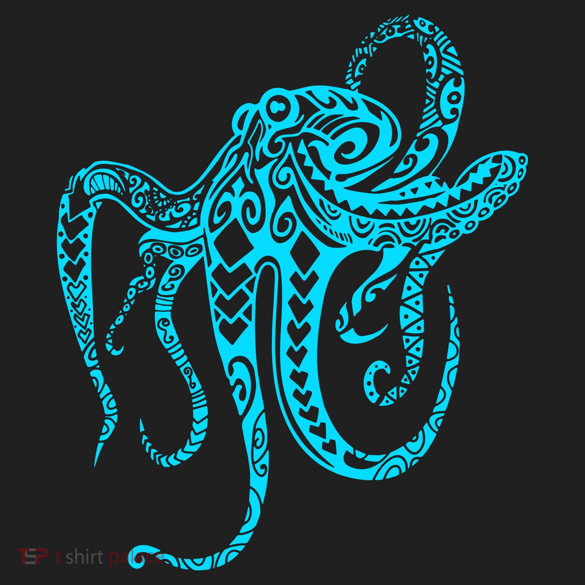 Tribal Octopus Crop Fleece Hoodie