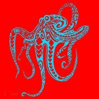 Tribal Octopus Santa Hat thumb 1