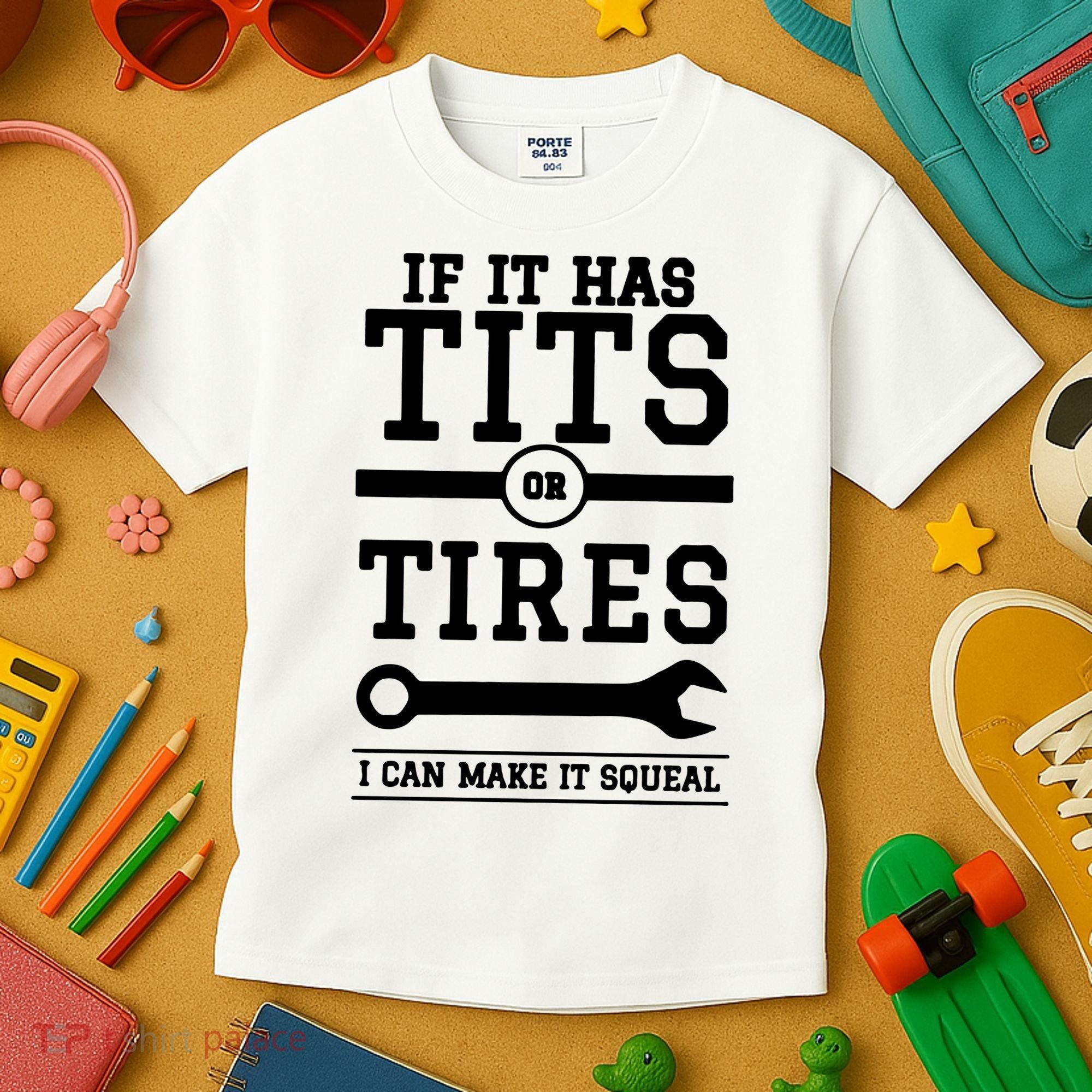 Tits Or Tires I Can Make It Squeal Kids T-Shirt
