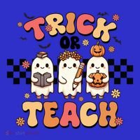 Trick Or Teach Spooky Teacher Ghost Halloween Ghost Teaching Meaningful Gift Visor thumb 3