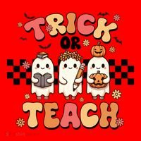 Trick Or Teach Spooky Teacher Ghost Halloween Ghost Teaching Meaningful Gift Santa Hat thumb 1