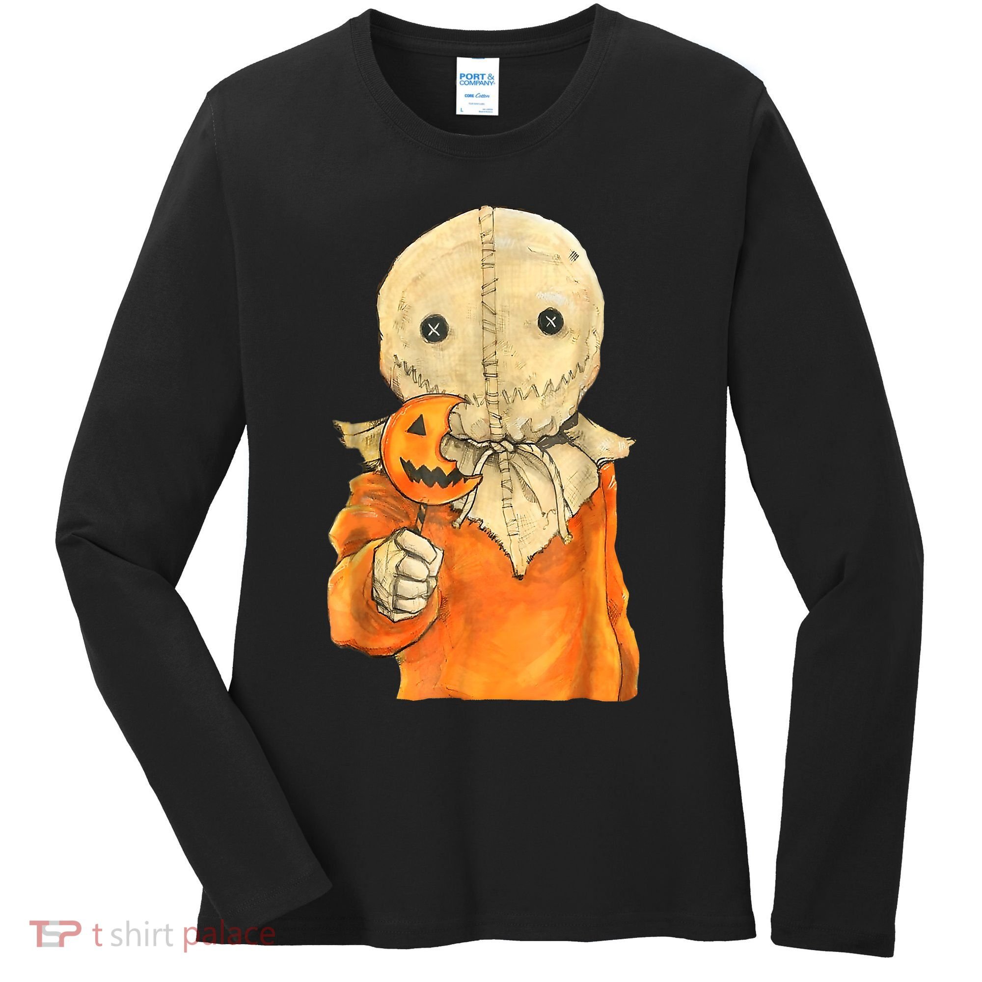 Trick Or Treat Funny Cute Sam Halloween Costume Women's Long Sleeve Shirt