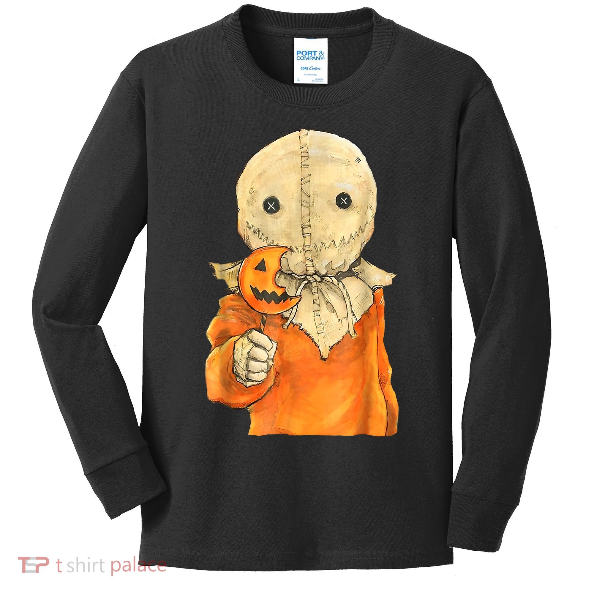 Trick Or Treat Funny Cute Sam Halloween Costume Kids Long Sleeve Shirt