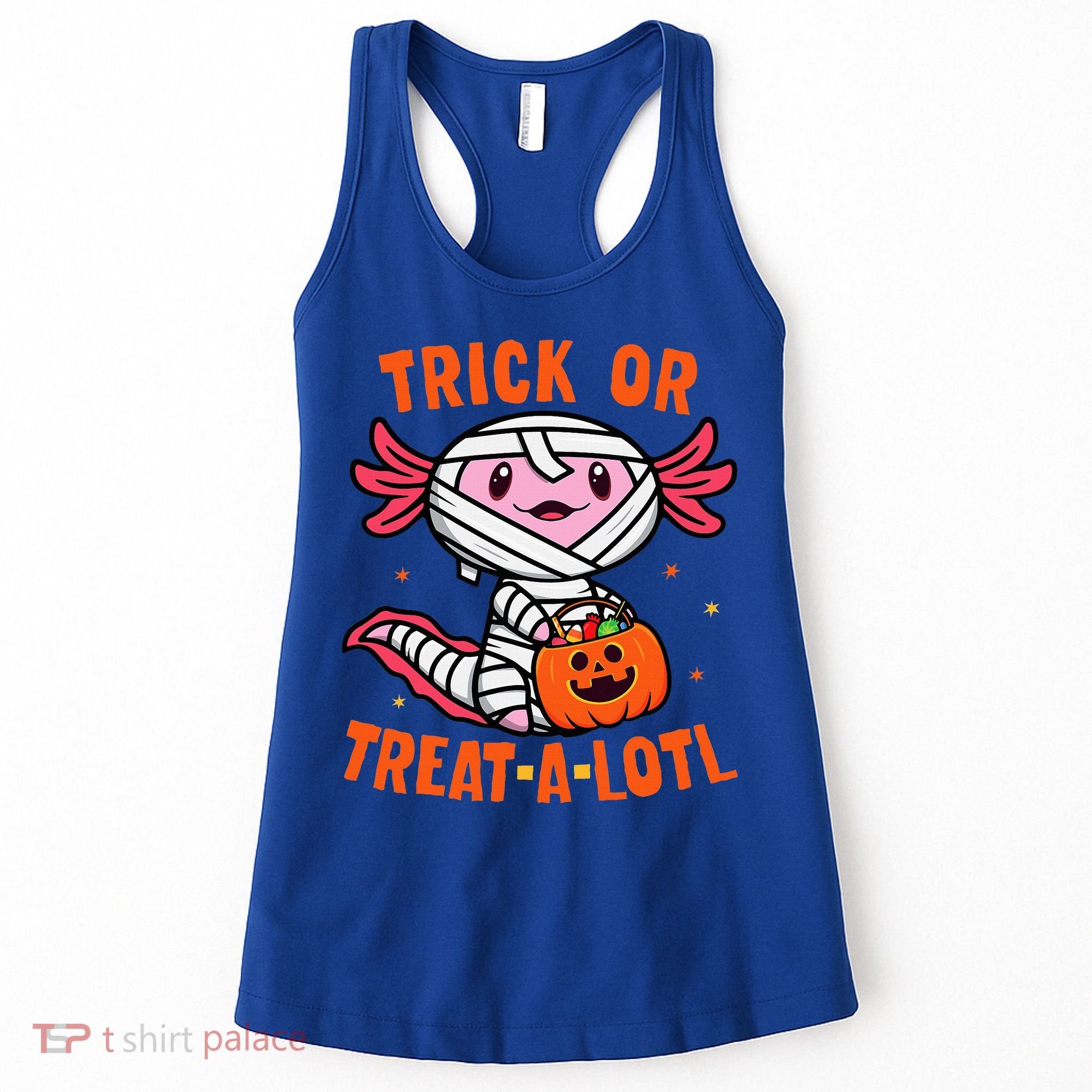 Trick or Treat A Lotl Axolotl Halloween Costume Women's Tank Top