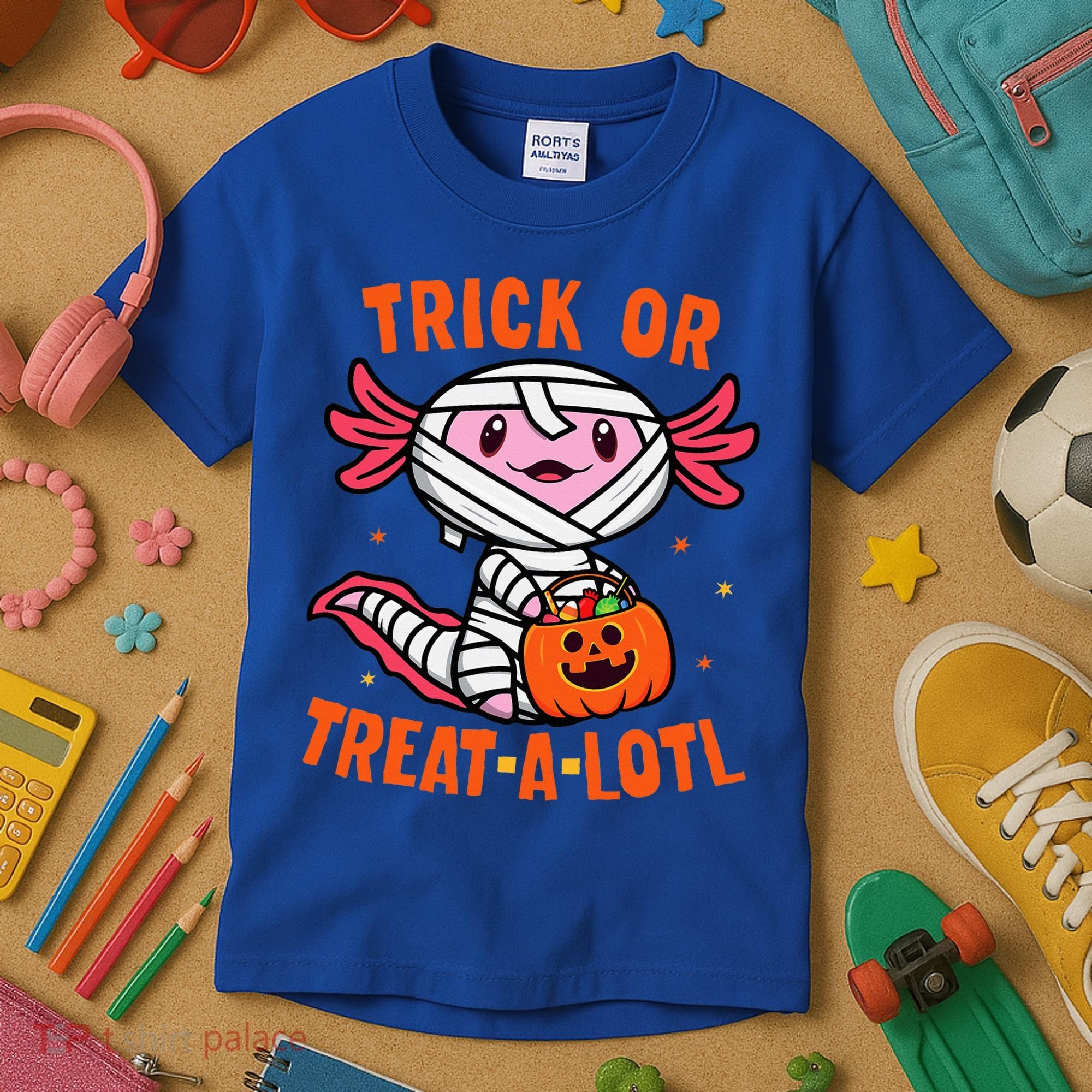 Trick or Treat A Lotl Axolotl Halloween Costume Kids T-Shirt