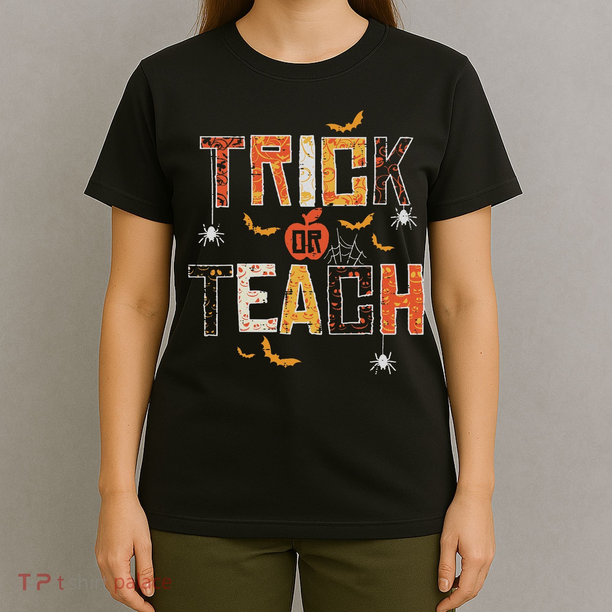 Trick Or Teach Retro Halloween Teacher Women Costume T-Shirt