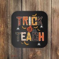 Trick Or Teach Retro Halloween Teacher Women Costume Coaster thumb 0