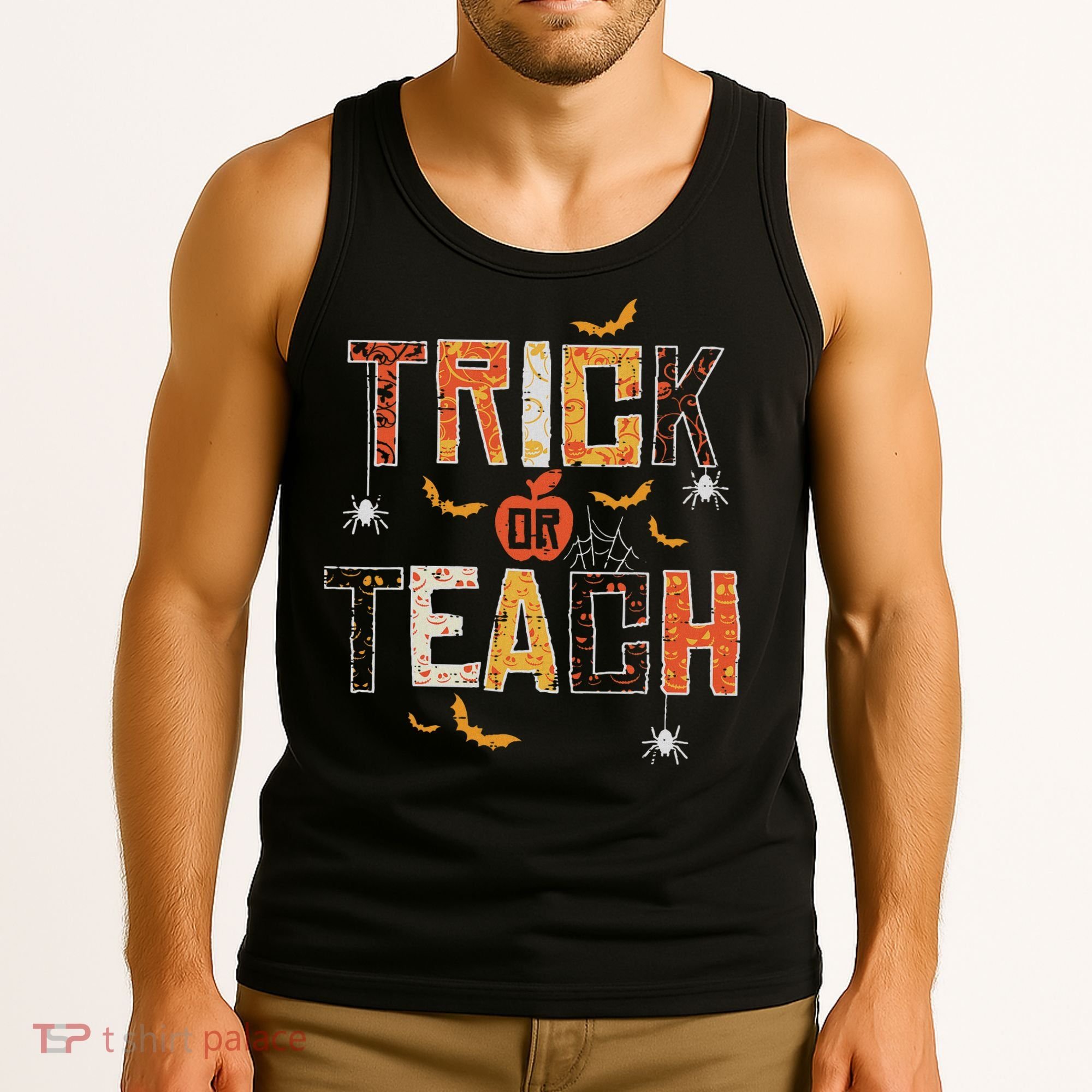 Trick Or Teach Retro Halloween Teacher Women Costume Tank Top
