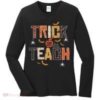 Trick Or Teach Retro Halloween Teacher Women Costume Women's Long Sleeve Shirt thumb 0