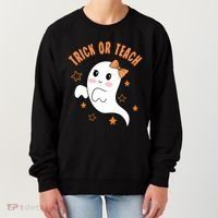 Trick Or Teach Cute Halloween Teacher Women's Sweatshirt thumb 0