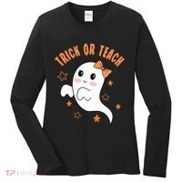 Trick Or Teach Cute Halloween Teacher Women's Long Sleeve Shirt thumb 0