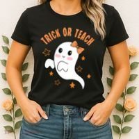 Trick Or Teach Cute Halloween Teacher Women's T-Shirt thumb 2