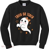 Trick Or Teach Cute Halloween Teacher Kids Sweatshirt thumb 0
