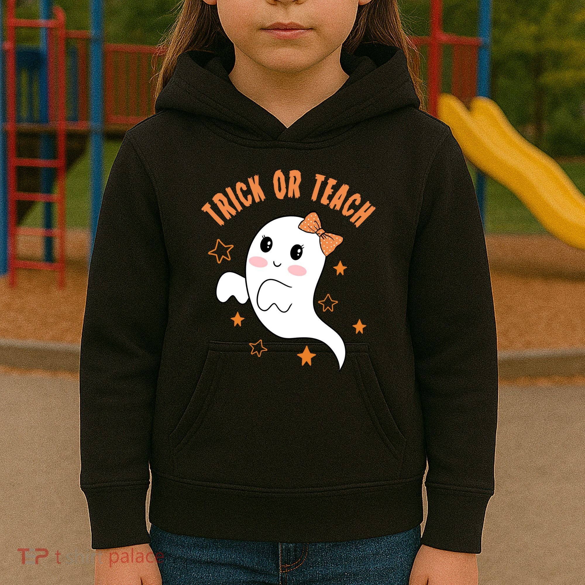Trick Or Teach Cute Halloween Teacher Kids Hoodie