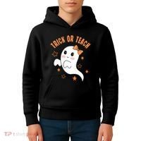 Trick Or Teach Cute Halloween Teacher Kids Hoodie thumb 4