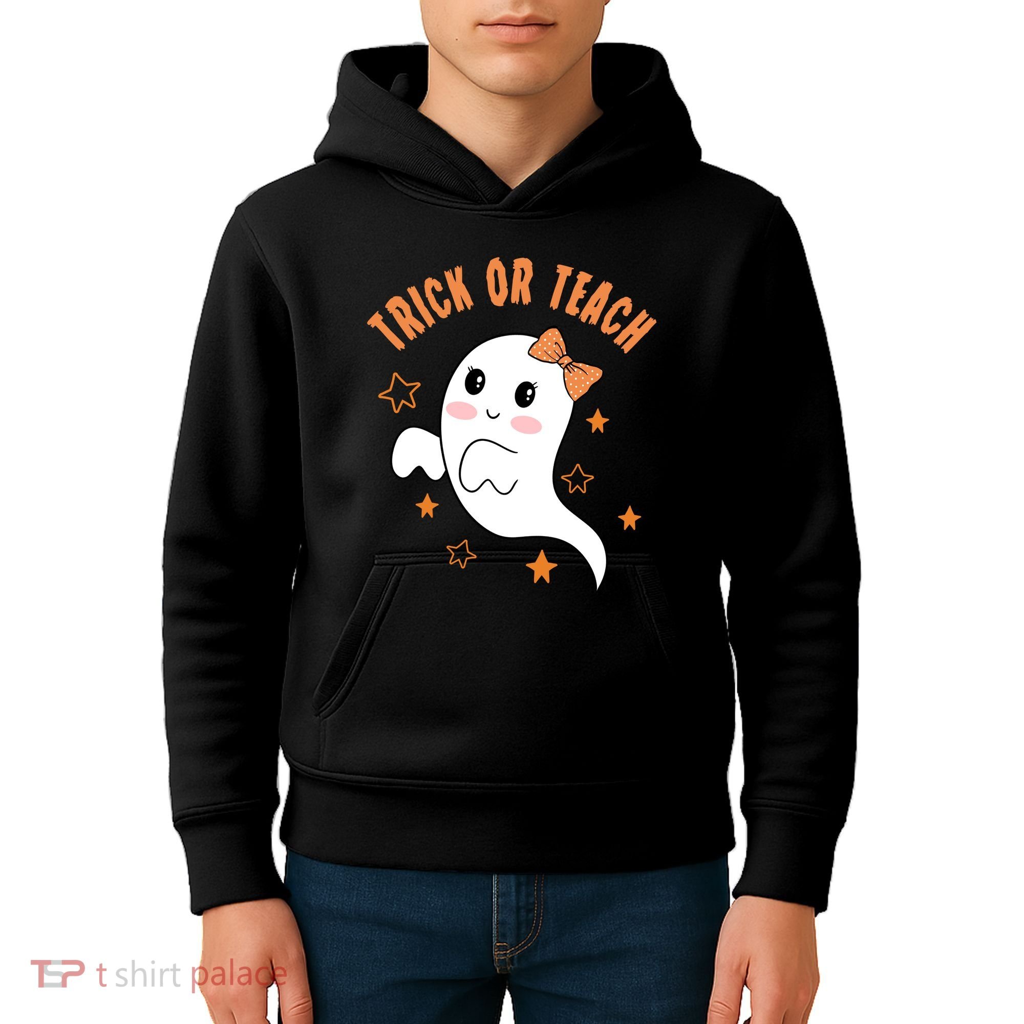 Trick Or Teach Cute Halloween Teacher Kids Hoodie