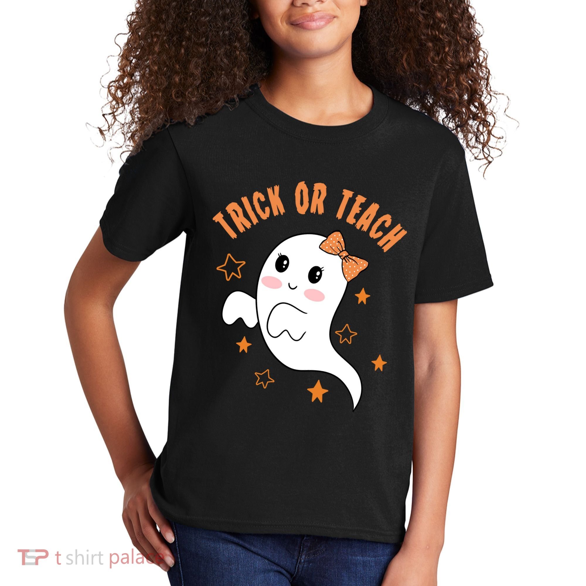 Trick Or Teach Cute Halloween Teacher Kids T-Shirt