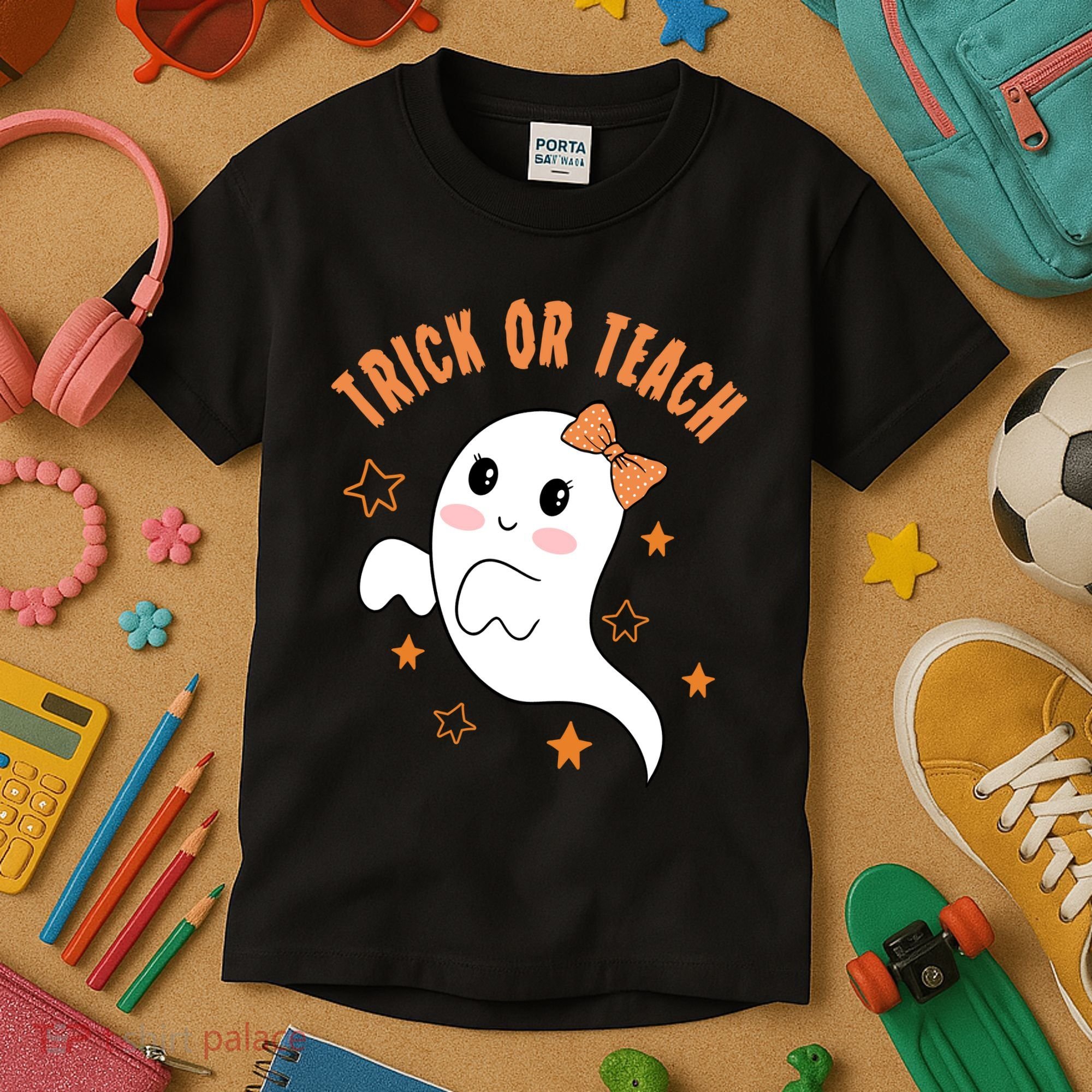 Trick Or Teach Cute Halloween Teacher Kids T-Shirt