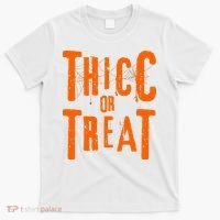 Thicc Or Treat Funny Halloween Workout Fitness Bodybuilding T-Shirt thumb 0